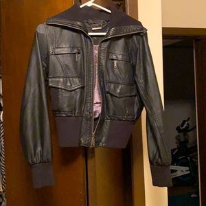 Black leather jacket